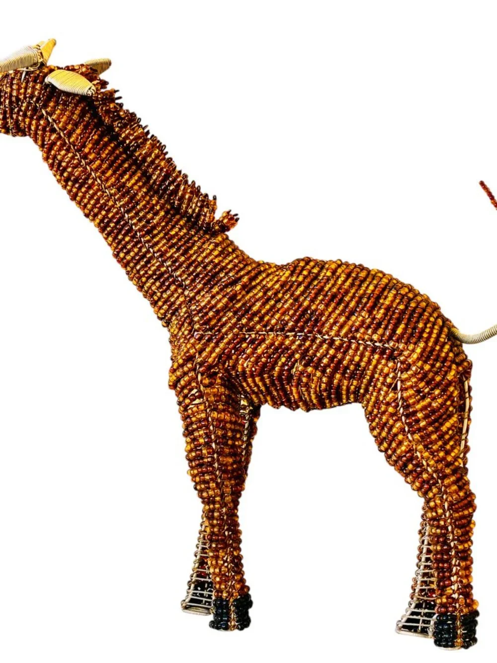 African Bead + Wire Giraffe Decorative Sculpture 13